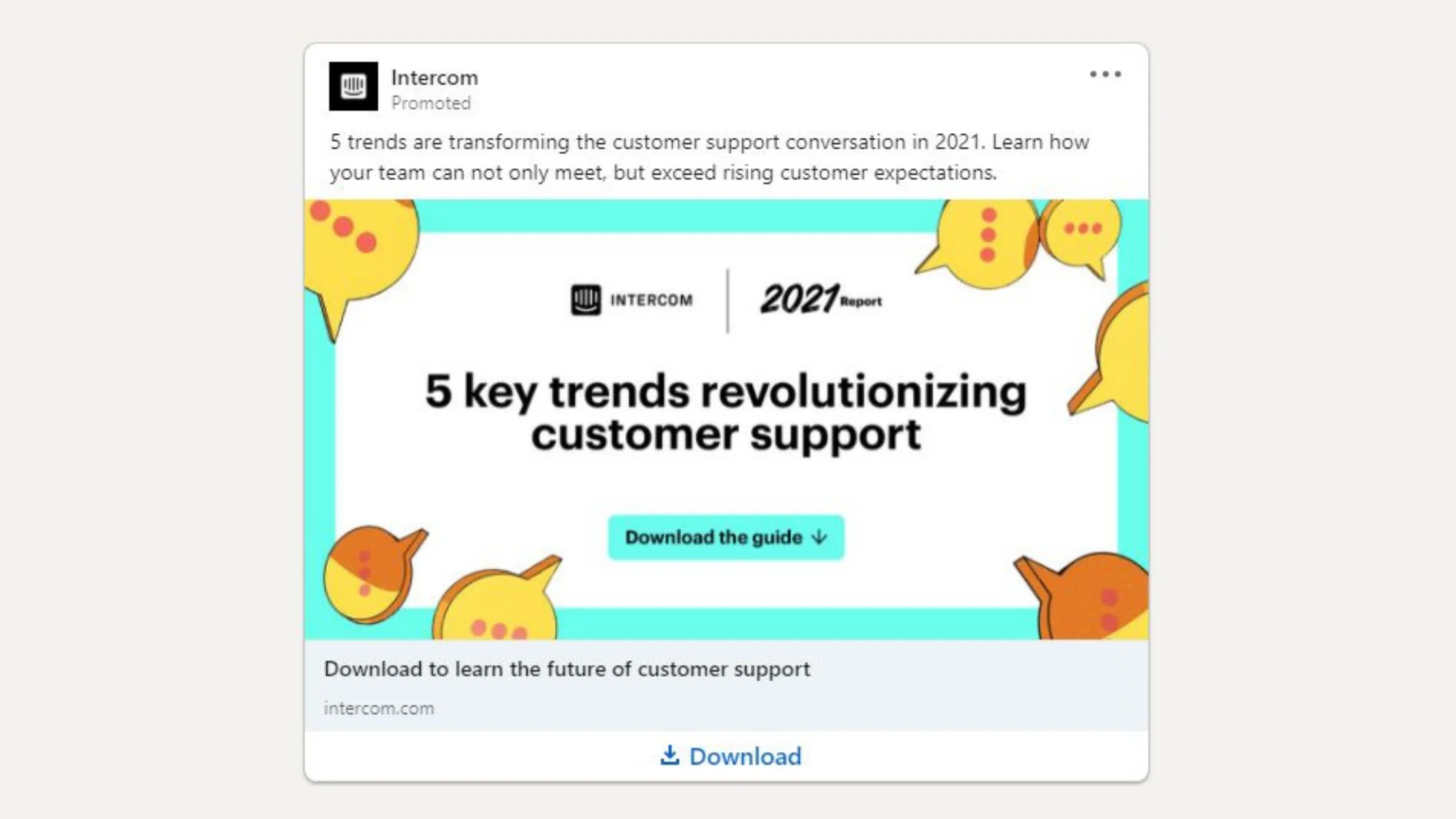 LinkedIn Anzeige Beispiel Intercom