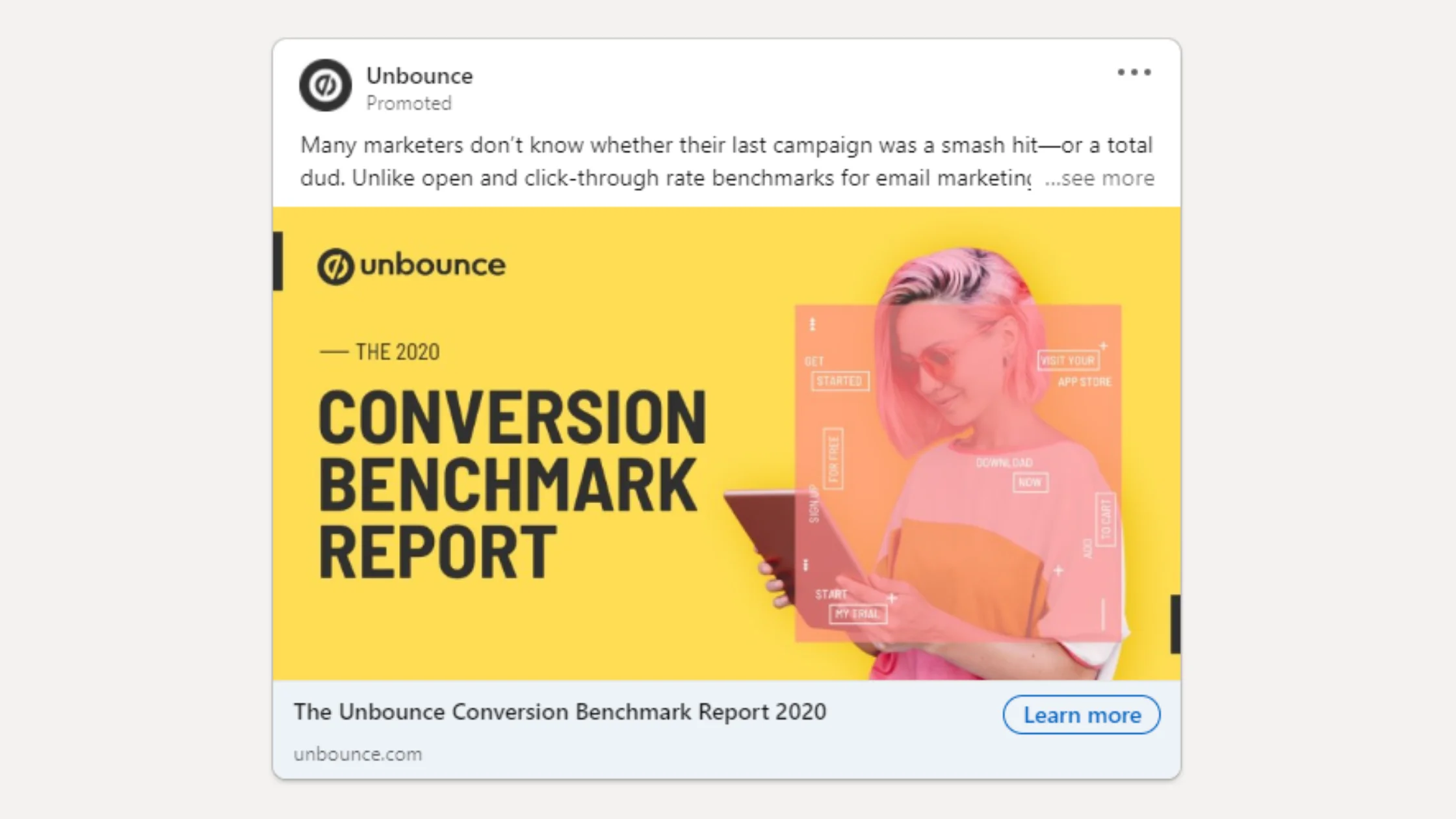 LinkedIn Anzeige Beispiel Unbounce