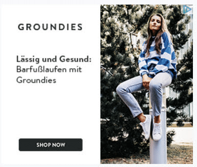 Responsive Display Ad — Groundies Schuhe
