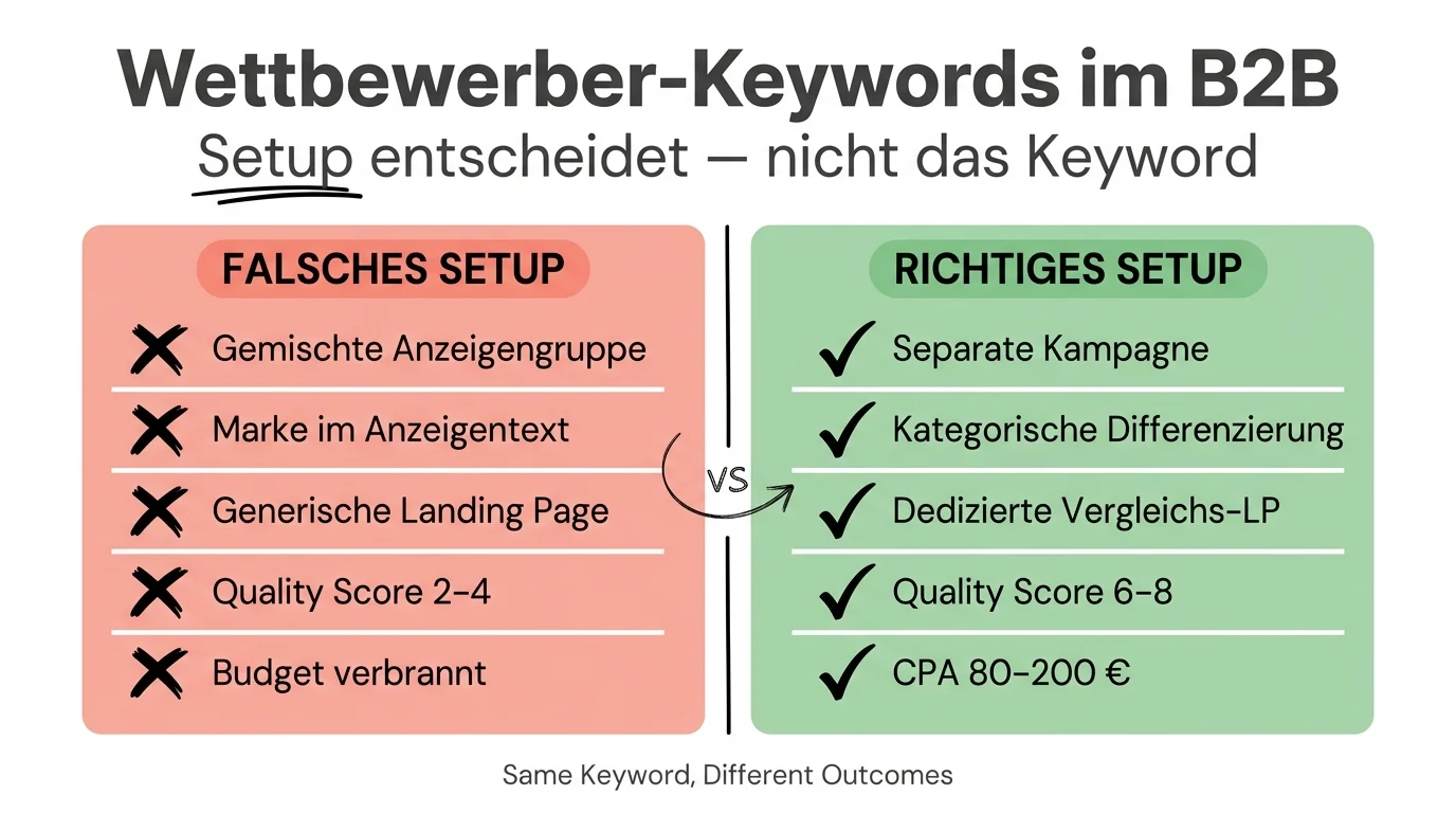 Wettbewerber-Keywords in Google Ads: B2B-Strategie für 2026